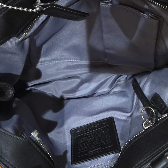 Coach Soho Pleated Purse Bag #F13732 Black Silver - Picture 3 of 5